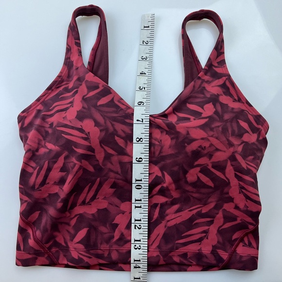 Lululemon Align Tank Cropped Top Built-in-Bra Spray Leaf Firrside Red - Picture 8 of 8